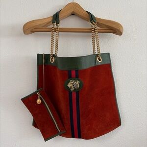 Gucci | Rajah Large Red and Green Tote Bag